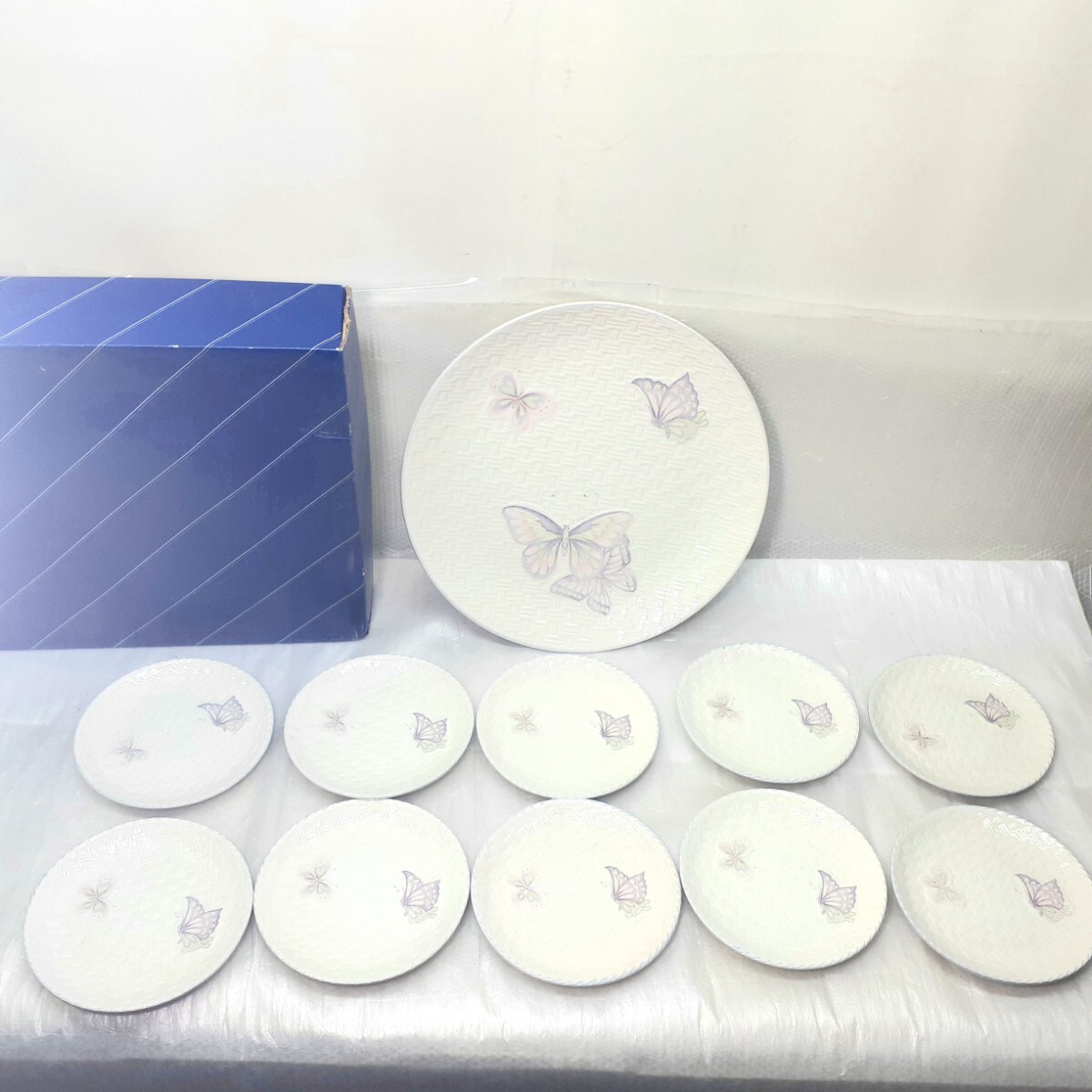 和食器 蝶々皿 チョウチョ アゲハ蝶10客揃 大皿/小皿 プレート 食器 皿 未使用 (10)拍卖