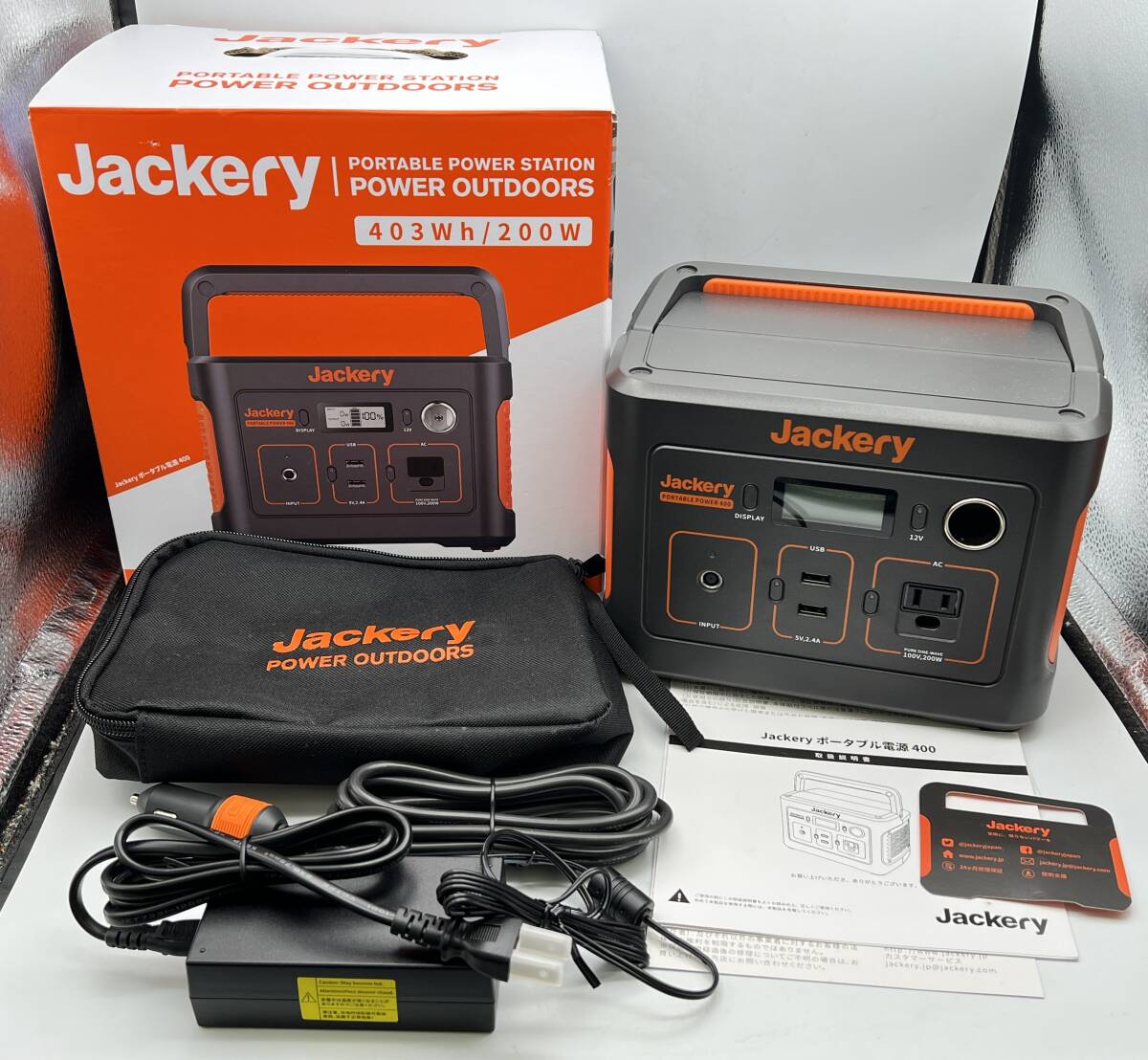 i6160HI Jackery ポータブル電源 400 403Wh200W ジャクリ シガーソケット充電 アウトドア 防災 キャンプ 取扱説明書付 ジャンク拍卖