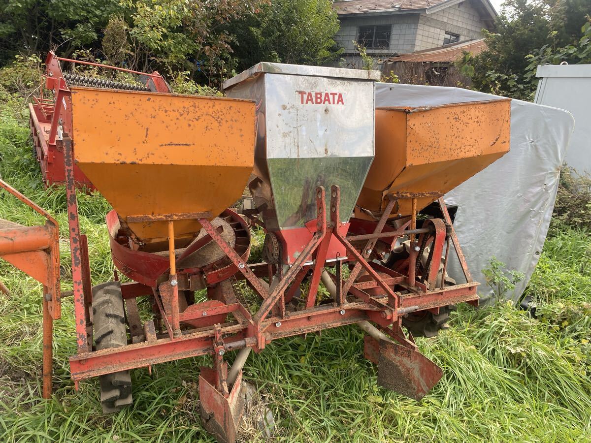 青森十和田市 TABATA タバタ 播種機 手を廻り難しい サビある 現状出品 引き取り限定 じゃがいも拍卖