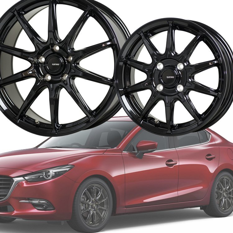 15インチ 4H100 6.0J 6J+45 4穴 4本 ジースピードG05 ホイール G.speed G-05 HOT STUFF ホットスタッフ メタリックブラック拍卖