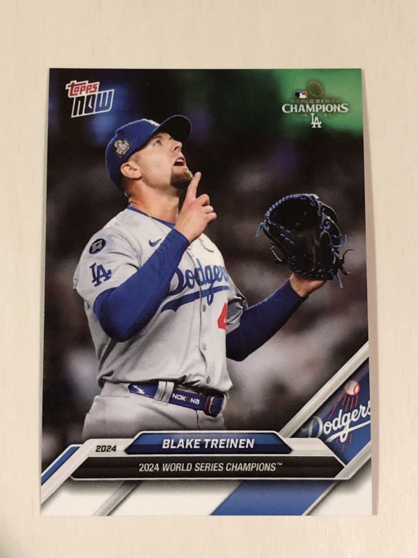 2024 World Series Champions Los Angeles Dodgers MLB TOPPS NOW Blake Treinen White Paralell ブレイク・トライネン拍卖