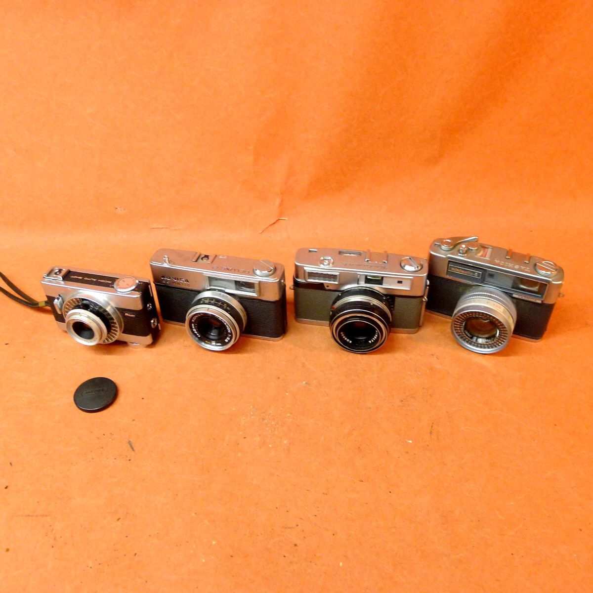 j◆153 ジャンク レンジファインダー まとめて4点①UNIOMAT②YASHICA MINIMATIC-S③KONICA EE-MATIC DELUXE2④RICOH AUTO SHOT/60拍卖