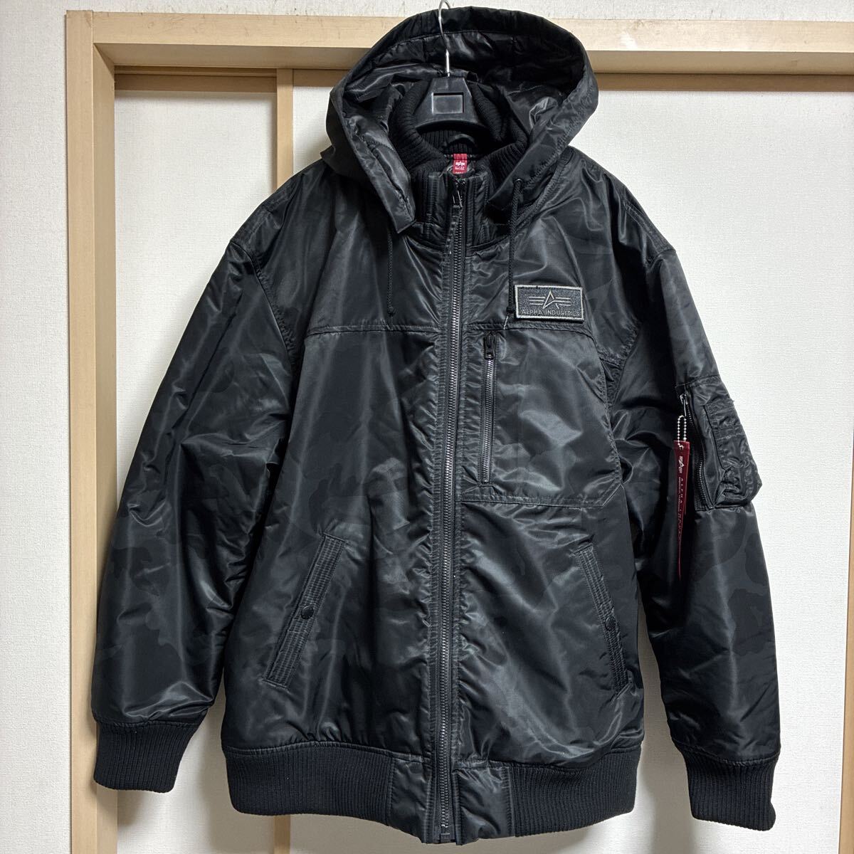 【極美品】ALPHA INDUSTRIES TA1468-8082 アルファ インダストリーズ ミリタリーリブジャケット ブラックカモフラ サイズ3L ビッグサイズ拍卖