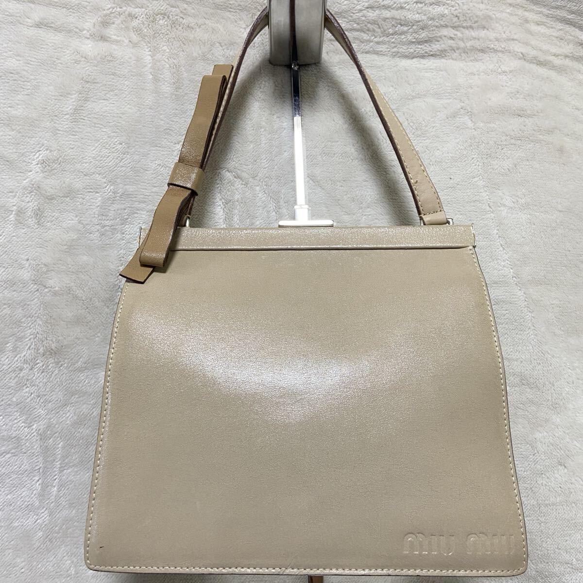 正規品 miumiu ミュウミュウ リボン がま口 レザーバッグ y2k archive アーカイブ y2k拍卖