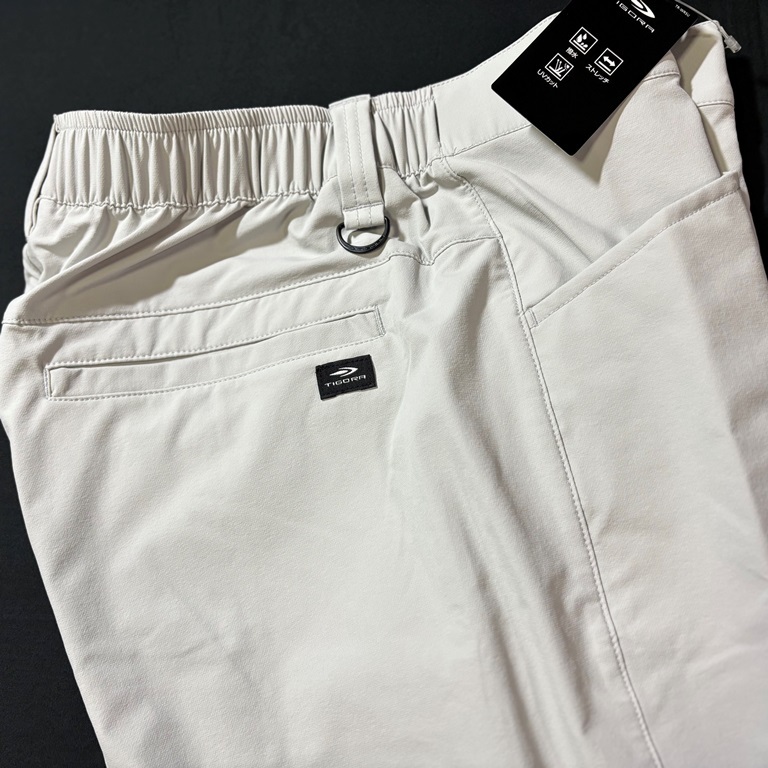 【新品】秋冬用(薄手素材)Lウエスト84cm/グレー★TIGORA GOLF(ティゴラ ゴルフ)撥水ストレッチ クロップドテーパードパンツ★後部ゴム拍卖
