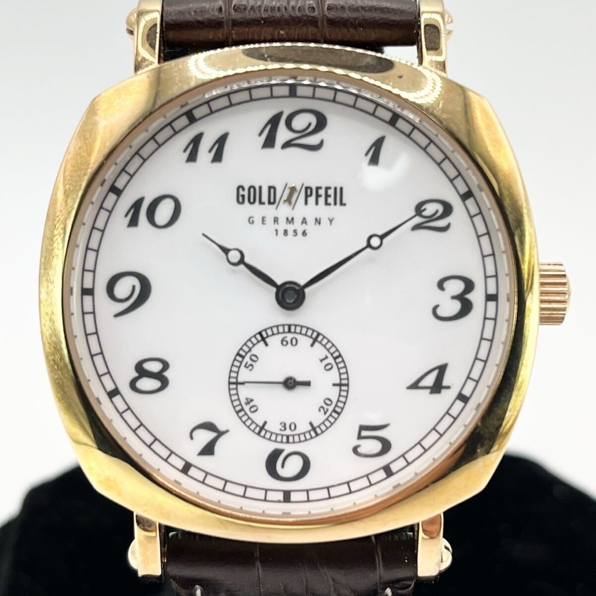 ~1円スタート~ 美品 GOLDPFEIL ドイツ ゴールドファイル メンズ 腕時計 QZ スモセコ スモールセコンド 不動品 クォーツ PG メッキ拍卖