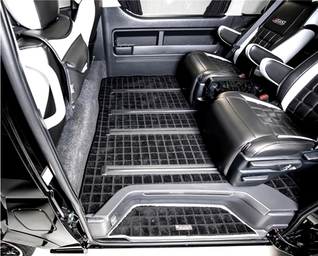 「ジェイクラブ/LEGANCE」200系ハイエース(ファインテックツアラー/ロング)2016/09~用パーソナル リアフロアーマット(2色選択)拍卖