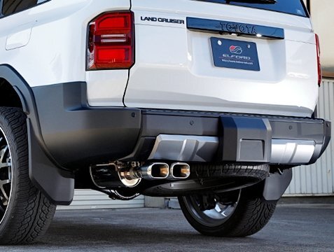 「明和/エルフォード」250系ランドクルーザー(ランクル)TRJ250W/2TR用スプリットデュアルマフラー TypeX(片側2本出し)拍卖