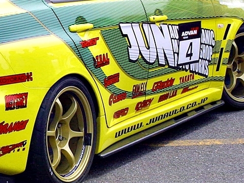 「ジュン/JUN AUTO」ランサー エボリューションⅩ(CZ4A)用サイドディフューザー(綾織りカーボン/クリア塗装済み)x左右拍卖