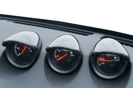 「RSW」フェアレディZ(RZ34/400Z)用3連メーターフードパネル(綾織りブラックカーボン/クリア塗装仕上げ)拍卖