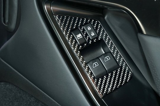 「RSW」GT-R(R35)MY07~MY15用ウィンドゥスイッチパネルx左右(綾織りブラックカーボン/クリア塗装仕上げ)拍卖