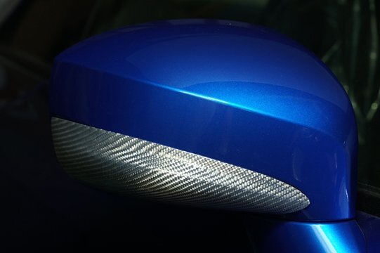 「RSW」GT-R(R35)MY07~MY15用ドアミラーアンダーパネルx左右(綾織りシルバーカーボン/クリア塗装仕上げ)拍卖