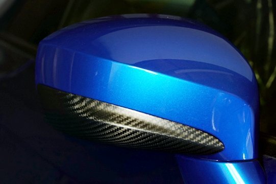 「RSW」GT-R(R35)MY07~MY15用ドアミラーアンダーパネルx左右(綾織りブラックカーボン/マット塗装仕上げ)拍卖