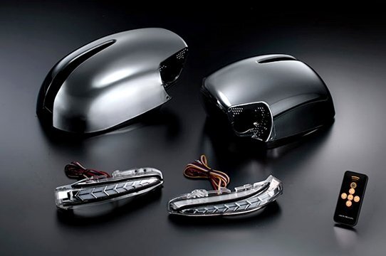 「K'SPEC/MINIVAN」200系ハイエース Ⅰ~Ⅴ型(TRH/KDH200系)用ドアミラーウインカー&カバー(クリア/メッキ)x左右拍卖