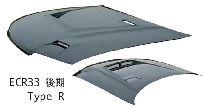 「高勢スタウト/STOUT」スカイライン(ECR33)後期用エアロボンネット TypeR(カーボン)拍卖
