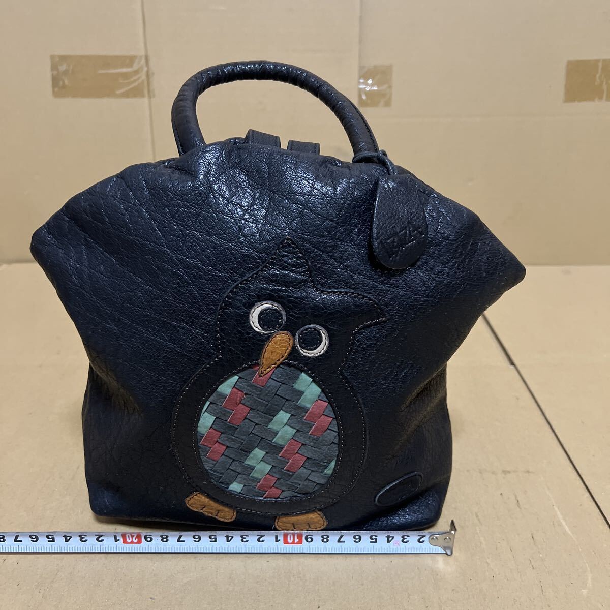 美品IBIZA イビザ ハンドバッグ リュック 2way ふくろうパッチワーク 本革 811拍卖