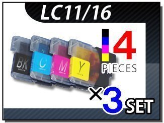 ●送料無料 ブラザー用 互換インク LC11/16(共用) 4色×3セット拍卖