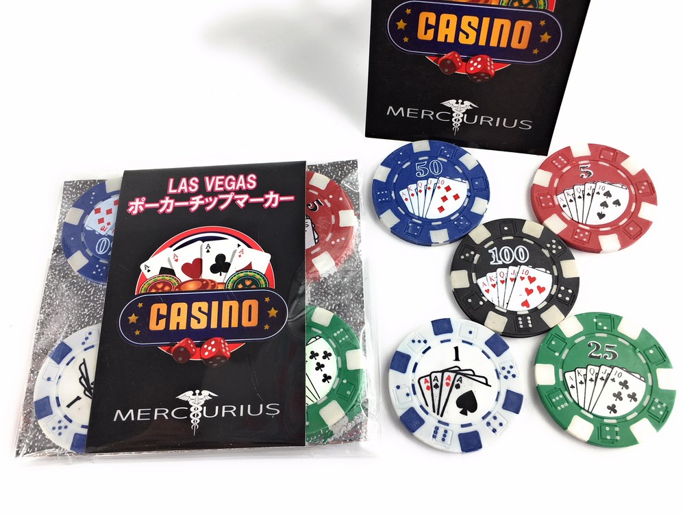 カジノチップ ゴルフマーカー 5枚セット ボールマーカー 5色5種 ポーカーチップマーカー拍卖