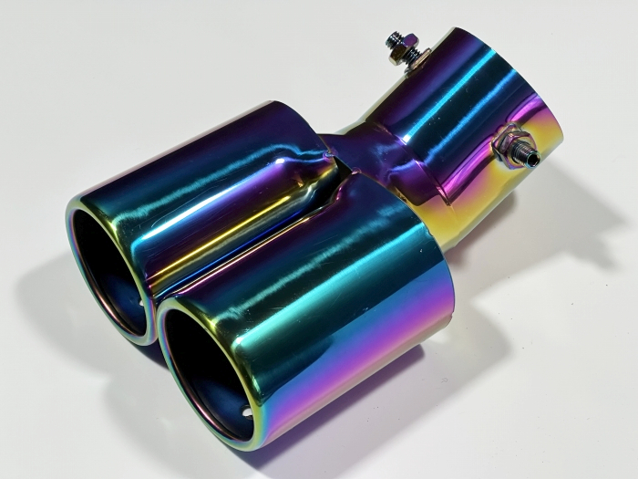 マフラーカッター【60φ~35φ取付可】軽自動車・軽排気量対応 チタンテール調 デュアル 2本出し 下向き 跳ね上げ ステンレス拍卖