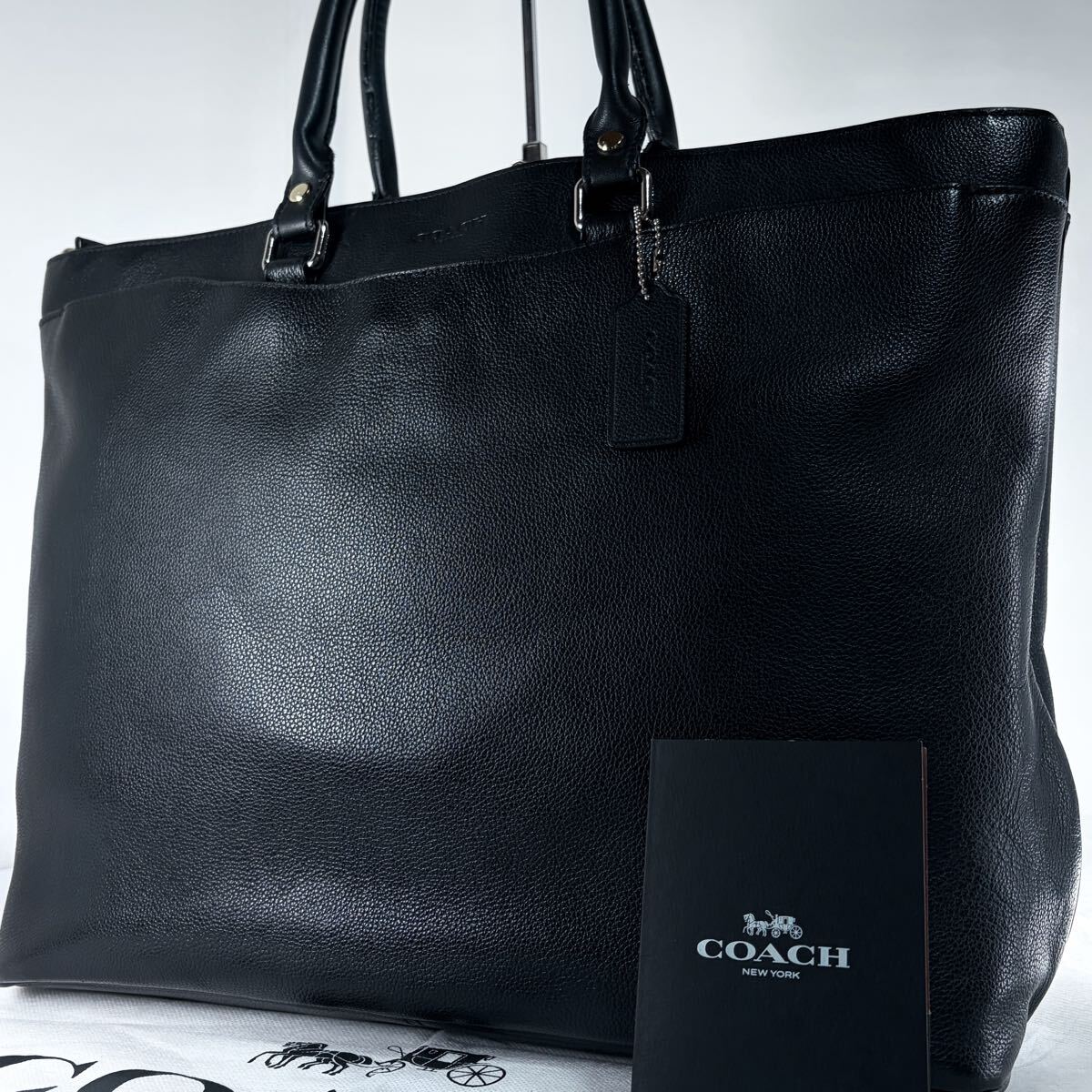1円【 入手困難品 】コーチ COACH トートバッグ ブリーフケース ブラック レザー ビジネスバッグ A4可 メンズ拍卖