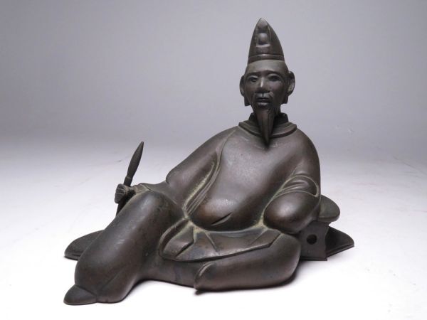 【12233】明治期 銅製 歌麿 置物(初品・買取品)拍卖