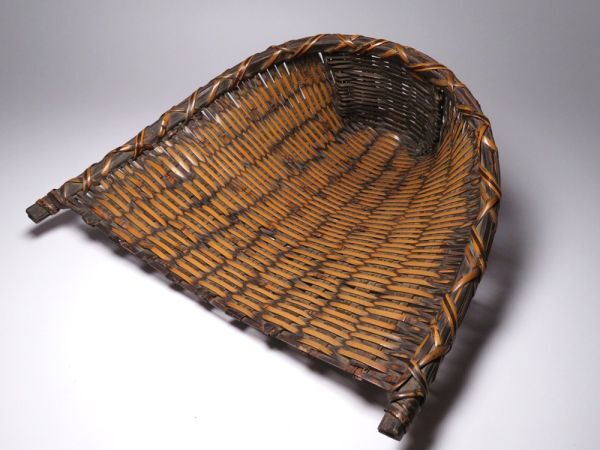 【12244】明治期 竹網 籠 菓子器(初品・買取品)拍卖