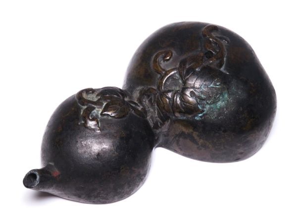 【12255】明治期 古銅 瓢箪型 水滴 書道具(初品・買取品)拍卖