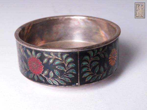 【12259】酒器道具 縁銀巻 七宝 盃(初品・買取品)拍卖