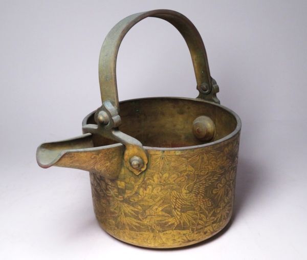 【12212】江戸期 酒器道具 銅鍍金 水注(初品・買取品)拍卖
