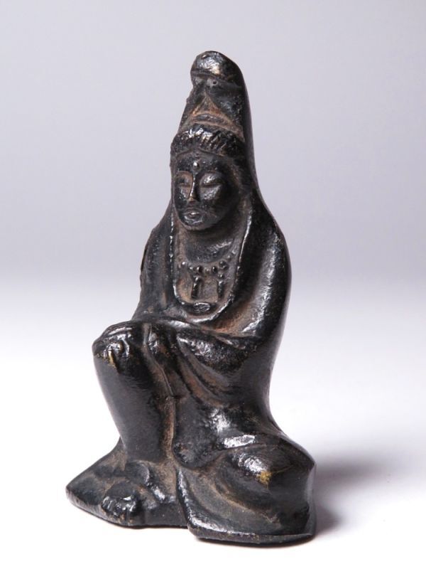 【12254】中国美術 古銅 白衣観音 置物(初品・買取品)拍卖