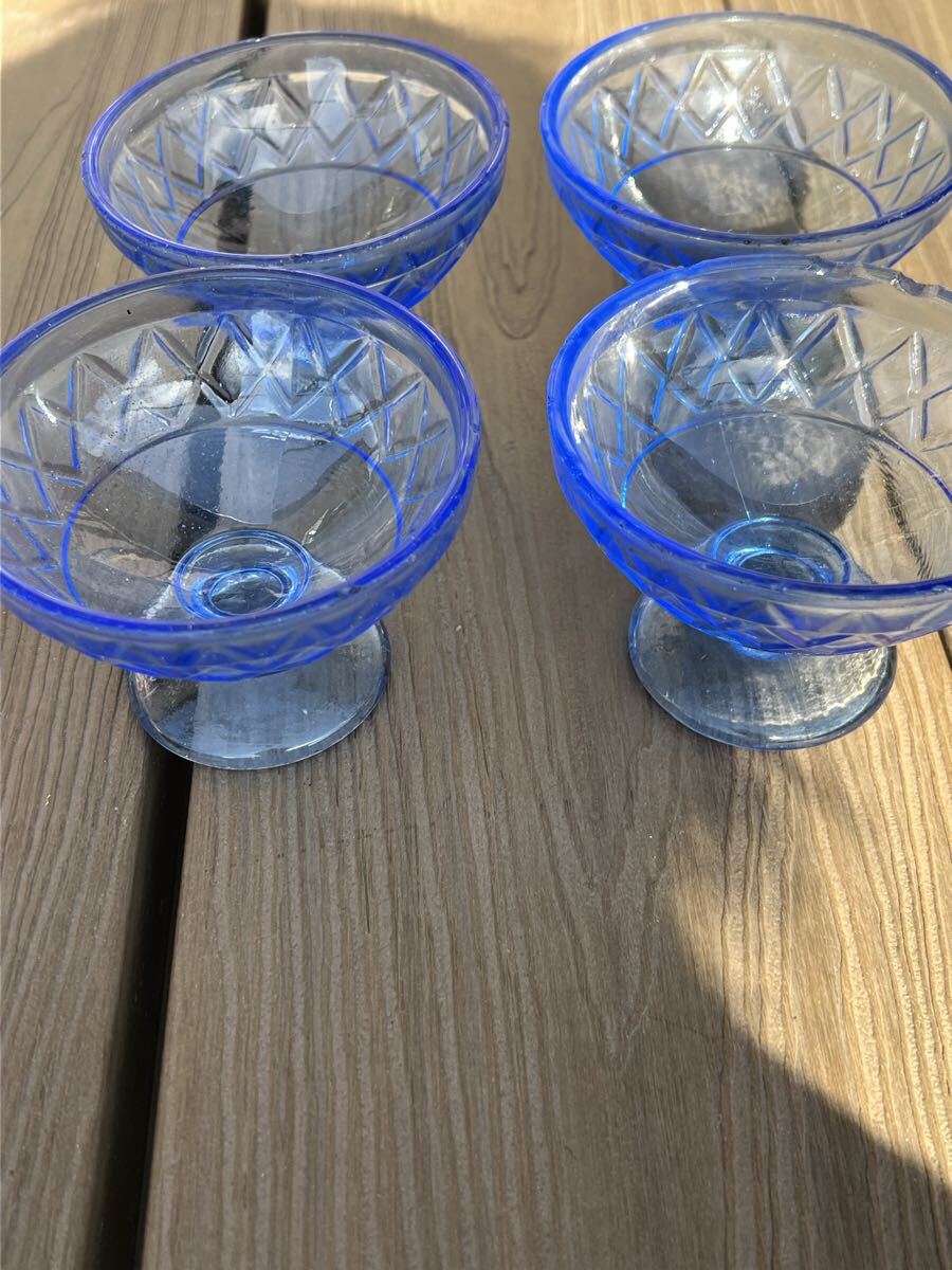 昭和レトロ ガラス 氷コップ 当時物 食器 アンティーク レトロ かき氷 デザートカップ拍卖