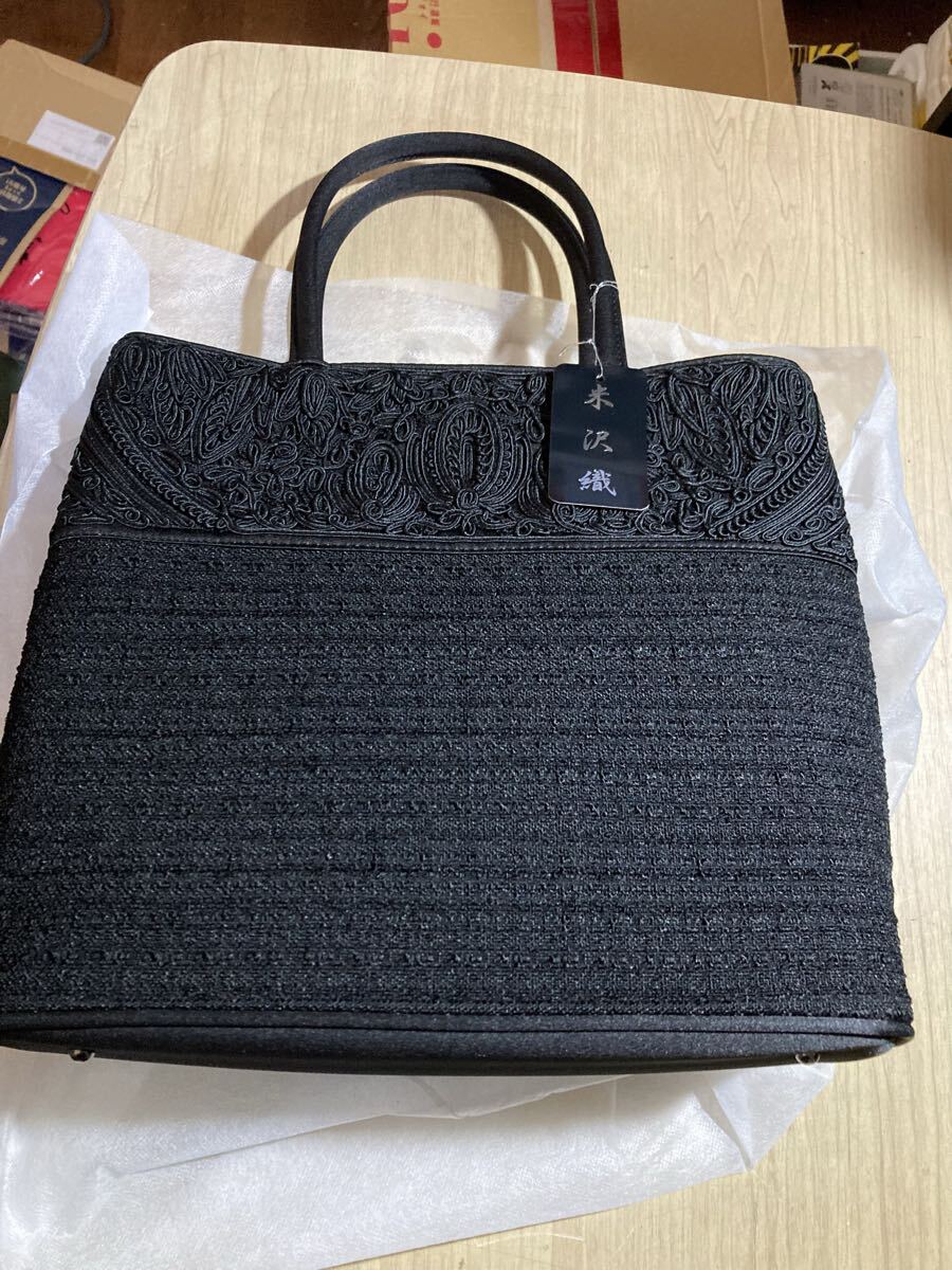 【服飾】 岩佐 米沢織 ハンドバッグ フォーマル ブラック 黒 冠婚葬祭 パーティー 新品 未使用 バッグ拍卖