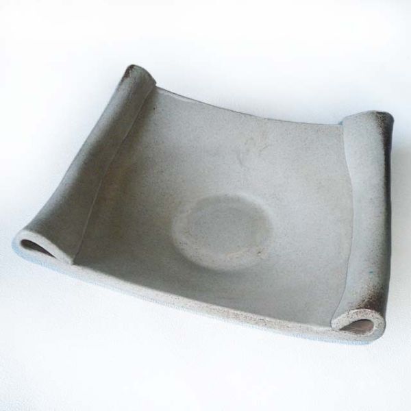 花器 陶器 水盤 角型 四角 フラワーベース 和風 華道具 生け花 ▽拍卖