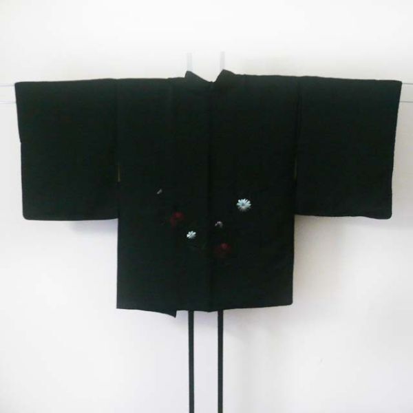 和装 羽織 正絹 黒 小花 仕立て上がり 女性 着物(N16)拍卖