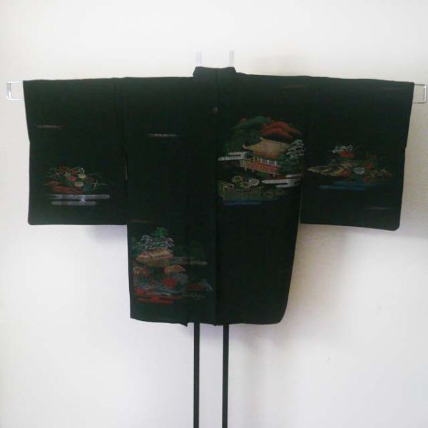 和装 羽織 正絹 黒 御所 桔梗紋 仕立て上がり 女性 着物(N17)拍卖