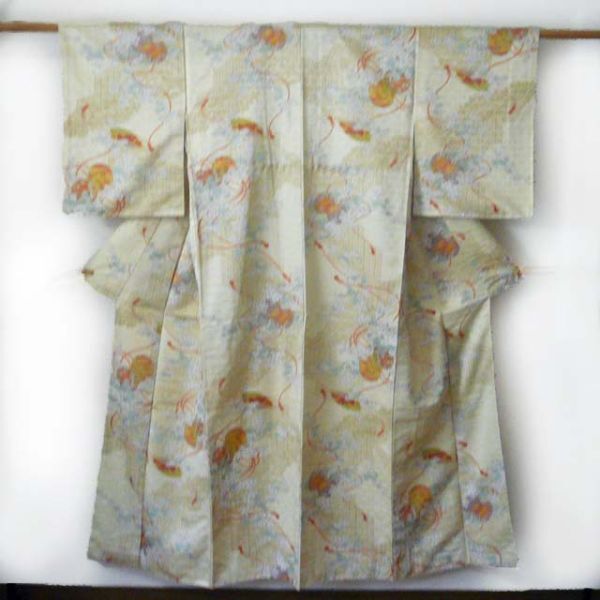 和装 着物 袷 古典柄 正絹 仕立て上がり カジュアル お稽古 茶会 女性 ▽拍卖