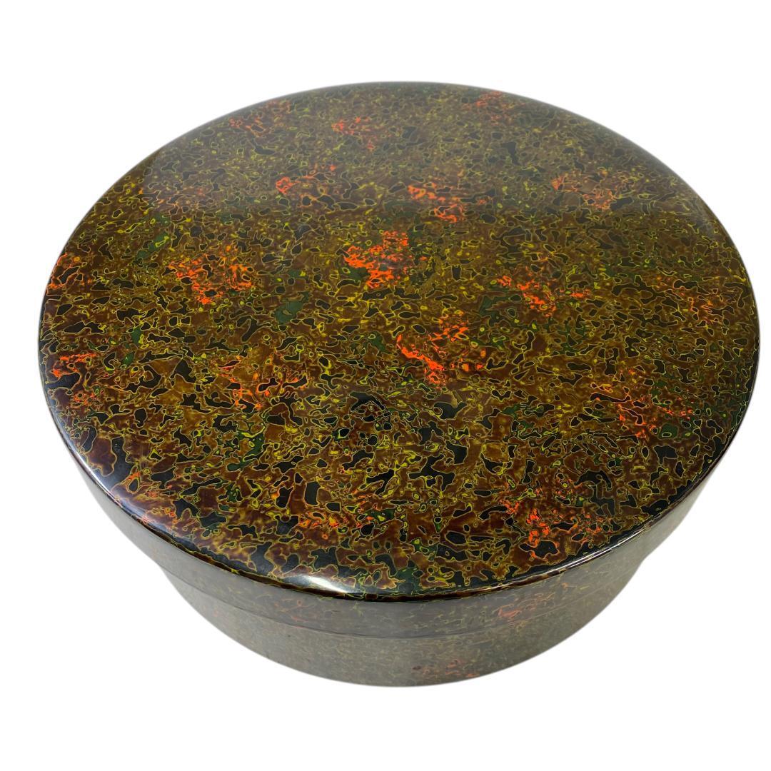 yx56 昭和レトロ 津軽塗り 漆塗り 丸型 茶櫃 茶器拍卖