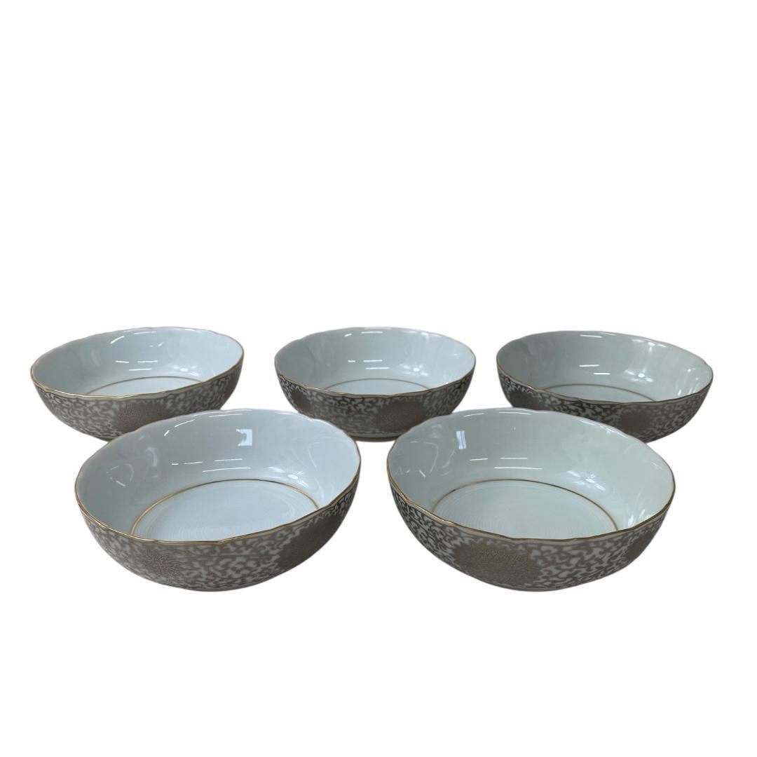 yy46 たち吉 銀彩 小鉢 陶磁器製ボウル 5点セット拍卖