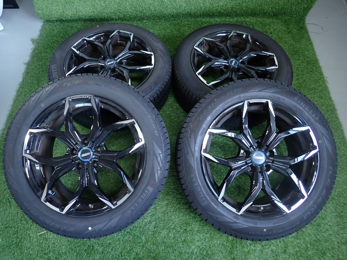 【バリ山】 BMW 5シリーズ G60/G61 225/55R18ピレリ アシンメトリコ ケレナーズ スポーツ ミュンヘンII 18×8J/5H/PCD112/ET30 4本 25-1235拍卖