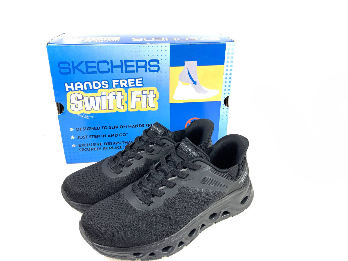 未使用 スケッチャーズ SKECHERS ハンズフリー Swift Fit グライドステップ デュアル スニーカー ブラック 25cm YSH-1153拍卖
