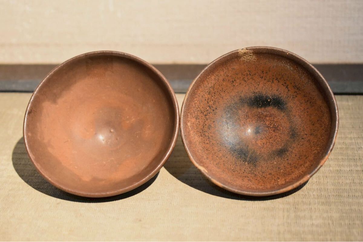 【GE】E709【コレクター所蔵品】時代 天目杯2件/中国古玩 中国美術 酒器 骨董品 時代品 美術品 古美術品 tr拍卖