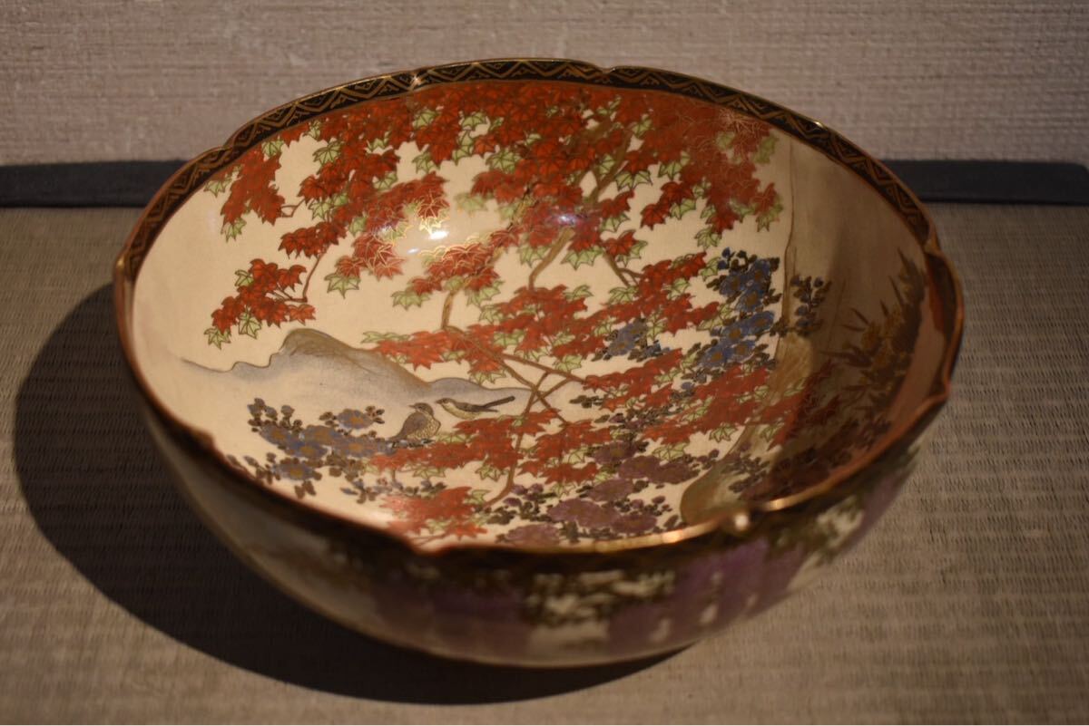 【GE】Y1309【コレクター所蔵品】時代 薩摩鉢/日本美術 薩摩焼 色絵 金襴手 骨董品 時代品 美術品 古美術品 拍卖