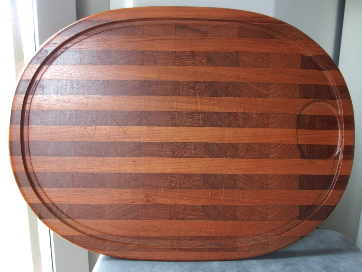 北欧雑貨 大きなサイズ!デンマーク DIGSMED ヴィンテージ 1960,1970年代製 チーク材 (寄せ木) カッティングボード拍卖