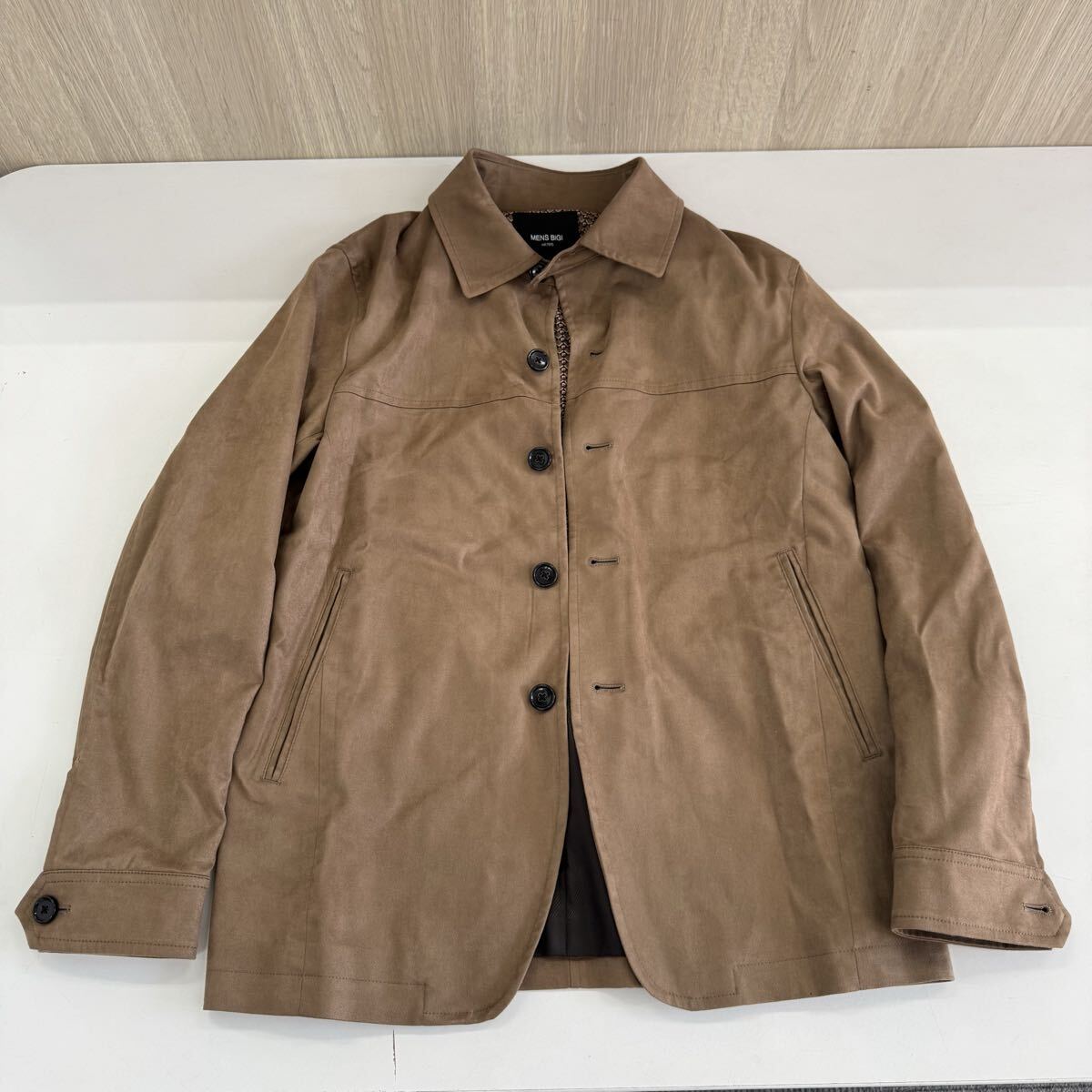 MEN’S BIGI メンズビギ ジャケット スウェード ブラウン拍卖