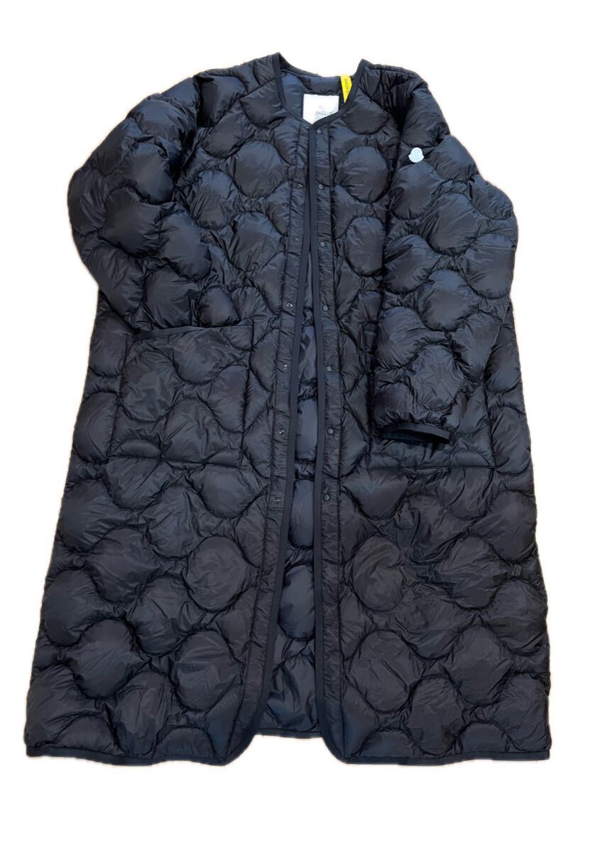 モンクレール ハイク MONCLER GENIUS HYKE NADELHORN GIUBBOTTO 黒 ブラック サイズ 1 ロングダウンコート キルティングノーカラー拍卖