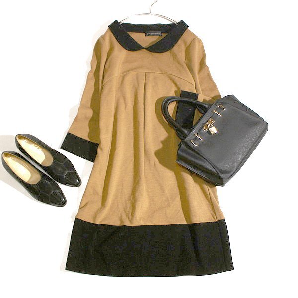 美品 ユナイテッドアローズ GREEN LABEL RELAXING ウール混紡 ジャージーストレッチ ワンピース F 秋 冬 25A11拍卖