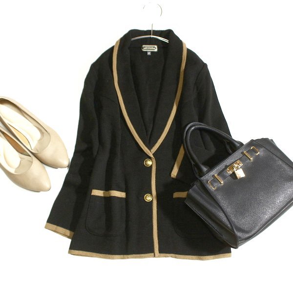 美品 FREDY&GLOSTER フレディアンドグロスター ウール混紡 ストレッチニット ジャケット 36号 S 25C11拍卖