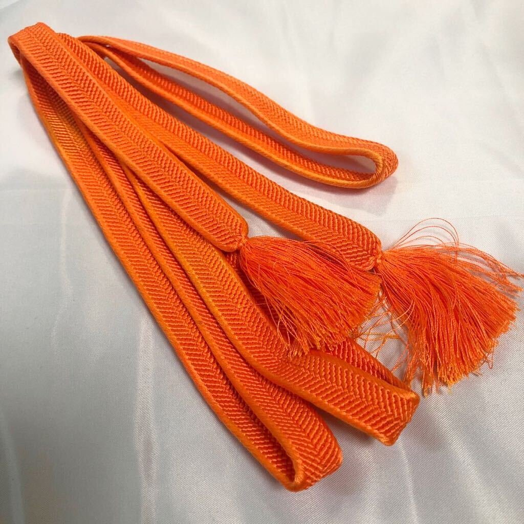 帯締め 帯留め 帯紐 帯留 帯締 和装小物 着物 帯紐 和服 和装 ⑦ オレンジ 【中古】拍卖