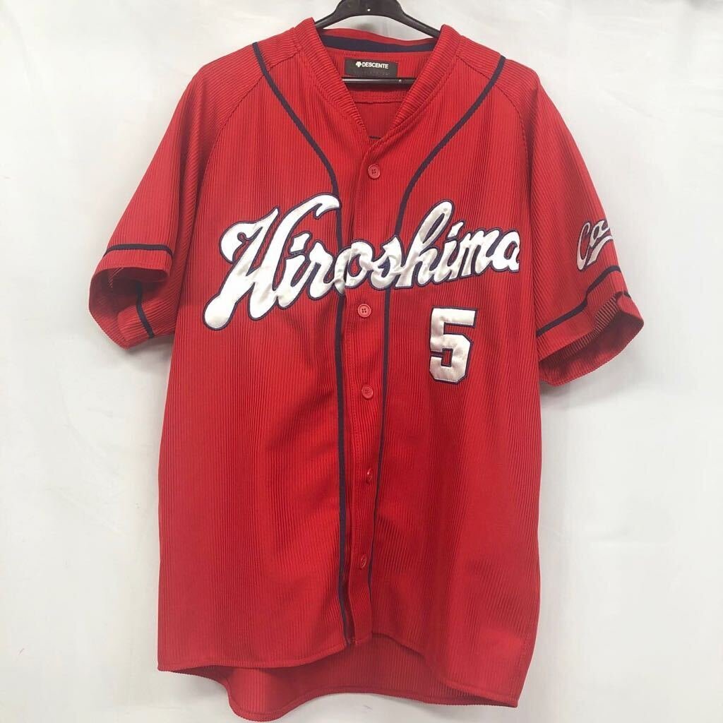 広島カープ カープ 刺繍 長野 #5 ハイクオリティ プロ野球 ユニフォーム M デザント DESCENTE USED 【中古】拍卖