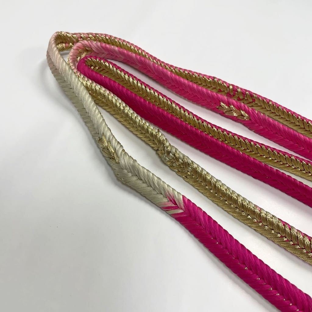 未使用保管品 帯締め 帯締 帯じめ 帯紐 帯ひも ピンク ゴールド グラデーション 【中古】拍卖